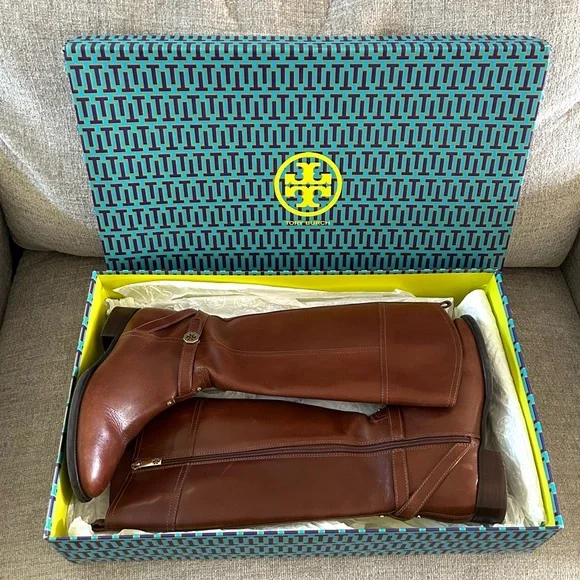 Tory Burch Sienna Brita 30MM Vegan Leather Riding Boots